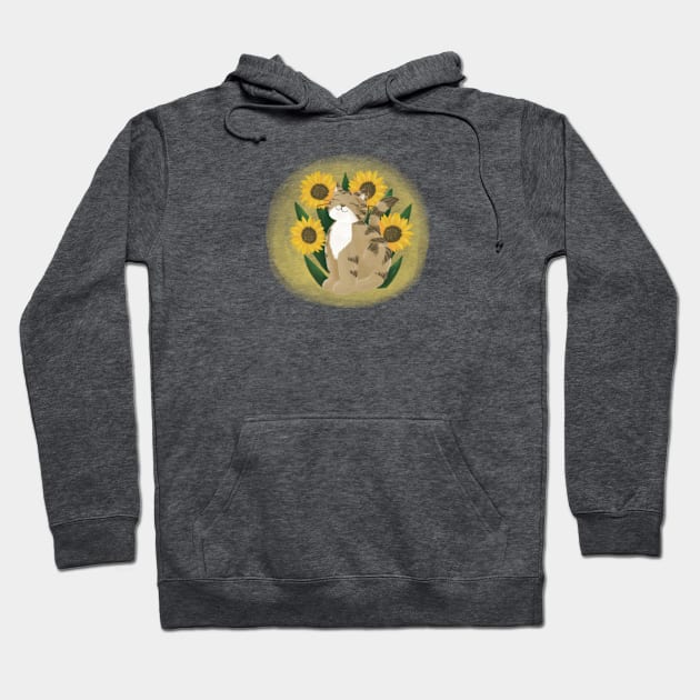 Cute tabby cat with flowers Hoodie by AbbyCatAtelier